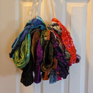 Lot of 24 Elastic Headbands- Cotton, tie dye, misc